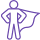 Start a business super hero with cape.