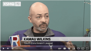 Kamau Wilkins talks about his new fencing club on TV.